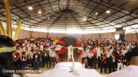 Asamblea nacional de la Conaie realizada el 23 de agosto de 2019, en Rukullakta, provincia del Napo.