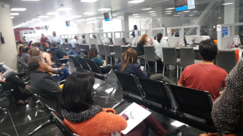 Las oficinas del IESS en la Plataforma Financiera, al norte de Quito.