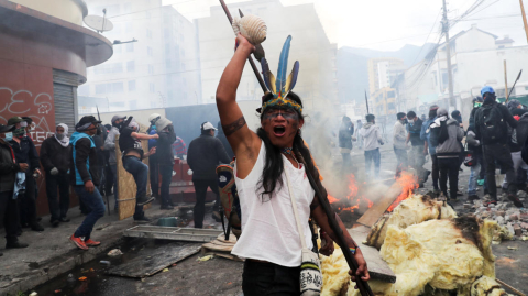 Protestas en los alrededores de la Asamblea Nacional, el viernes 11 de octubre de 2019.