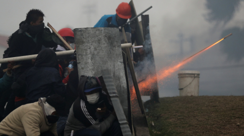 Protestas en contra de las medidas económicas del Gobierno. Foto tomada durante la jornada del domingo del 13 de octubre de 2019.