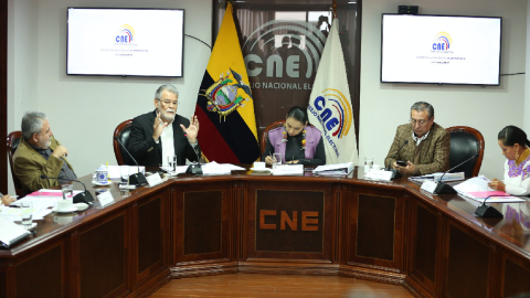 El pleno del CNE, en sesión del 20 de diciembre de 2019.