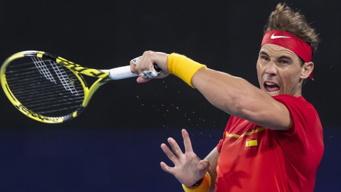 Rafael Nadal, durante un partido de la ATP Cup, en enero de 2020.