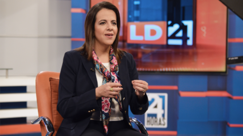 La ministra de Gobierno, María Paula Romo, ofreció una entrevista al canal Teleamazonas.