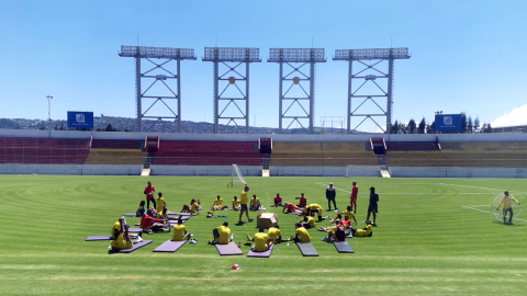 Aucas arrancó sus trabajos de pretemporada en el estadio Gonzalo Pozo Ripalda.