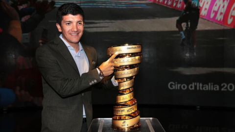 Richard Carapaz, durante la presentación del Giro de Italia 2020. 