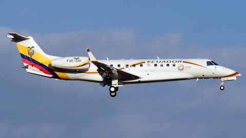 Embraer Legacy 600. Avión de la Fuerza Aérea Ecuatoriana, matrícula FAE-051.