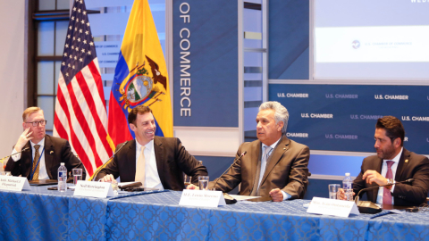 El presidente Lenín Moreno se reunió con la Cámara de Comercio de los Estados Unidos durante su visita oficial a ese país. 