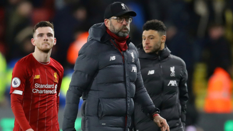 Jürgen Klopp, director técnico del Liverpool, tras la derrota ante el Watford. 