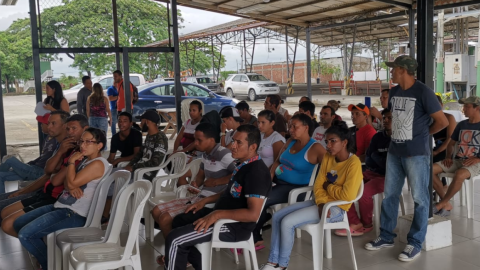 Los venezolanos que se encuentran en el refugio Un techo para el camino de Hogar de Cristo, en Guayaquil.