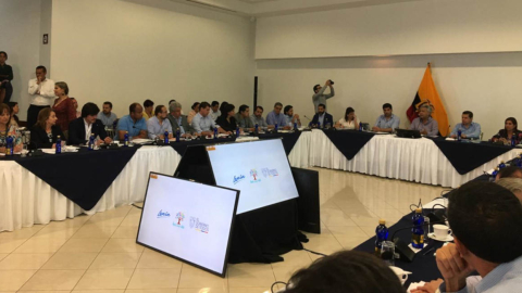 El presidente Lenín Moreno se reunió con su gabinete en Guayaquil, viernes 6 de marzo de 2020.