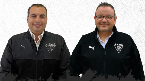 Julio Álvarez y Diego Castro, directivos de Liga de Quito, ofrecieron una rueda de prensa virtual este jueves 23 de abril de 2020. 