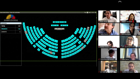 El Pleno de la Asamblea sesionó mediante videoconferencia el 2 de mayo de 2020 para continuar el primer debate del proyecto de Ley Humanitaria.