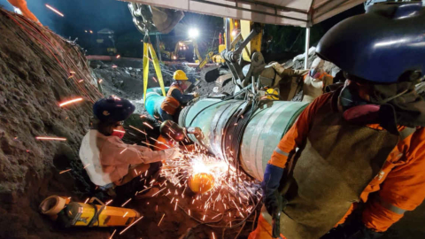 Trabajos de reparación del Oleoducto de Crudos Pesados (OCP), 7 de mayo de 2020.