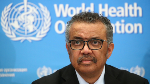 El director de la OMS, Tedros Adhanom Ghebreyesus, durante una rueda de prensa, en Génova, Suiza, el 24 de febrero de 2020.