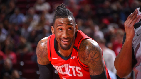 Robert Covington, jugador de los Rockets de Houston, en un partido de la NBA.