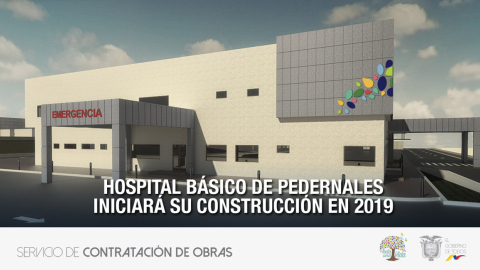 El diseño del Hospital Básico de Pedernales contratado por el Secob en 2019.