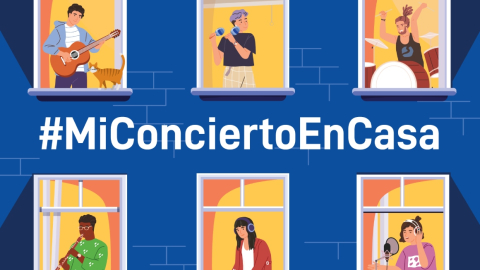 Parte del afiche promocional de "MiConciertoEnCasa", actividad promovida por la delegación de 
 la Unión Europea en Ecuador.