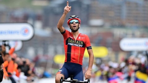 El ciclista italiano Vincenzo Nibali tras una competición. 