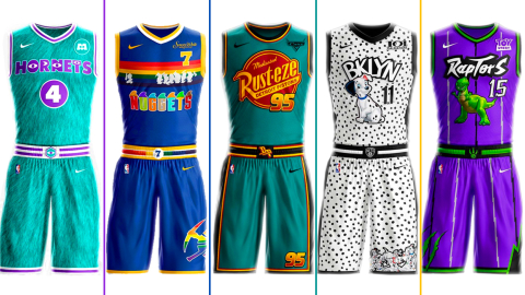 Propuesta de Slam Studios de los uniformes de la NBA con diseños de películas de Disney.