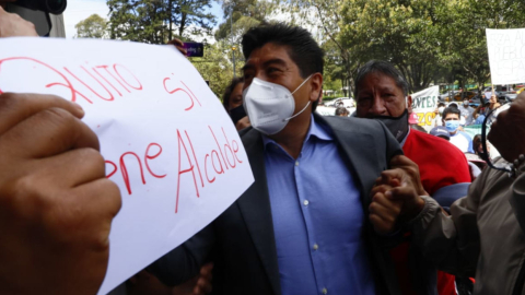 El alcalde de Quito, Jorge Yunda, fue a la Fiscalía General, 16 de junio de 2020.