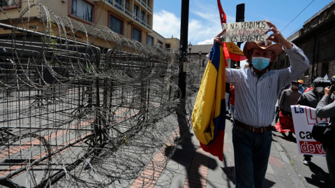 Protestas en contra del presidente Lenín Moreno en Quito, 8 de junio de 2020.