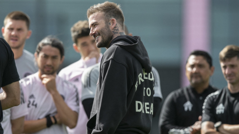 David Beckham asiste a un entrenamiento del Inter Miami, el 25 de febrero de 2020.