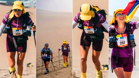 La deportista ecuatoriana durante la Media Maratón de los Sables, Perú en diciembre de 2019.