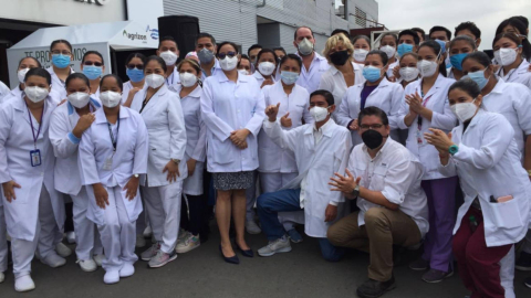 Cierre del hospital temporal para pacientes Covid-19 en Guayaquil, 6 de julio de 2020.