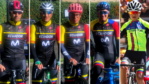 Jhonatan Narváez (Ineos), Jefferson Cepeda (Caja Rural), Jonathan Caicedo (EF Pro Cycling), Richard Carapaz (Ineos) y Alexander Cepeda (Androni), los representantes más destacados del ciclismo ecuatoriano del momento.