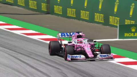 'Checo' Pérez, de Racing Point, en los entrenamientos libres del GP de Estiria, el viernes 10 de julio de 2020.