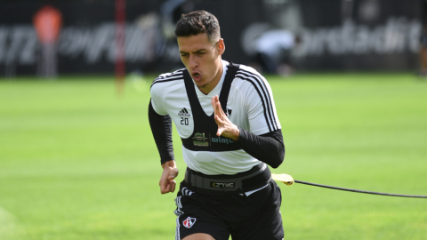 Manuel Balda, en un entrenamiento con el Atlas FC, en 2019.