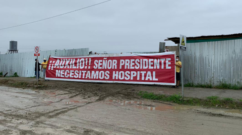 Habitantes de Pedernales, en Manabí, reclaman este 22 de julio por la falta de un hospital.