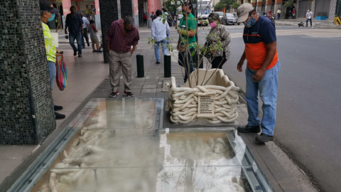 Así lucía el monumento Raíces de Luz Eterna este 28 de julio de 2020.