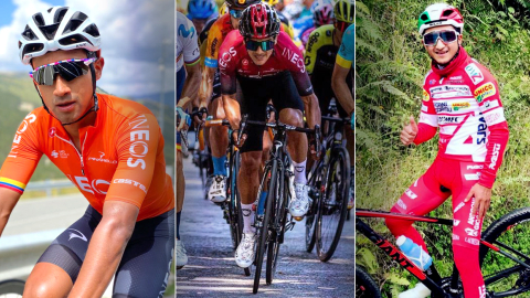 Jhonatan Narváez, Richard Carapaz y Alexander Cepeda, tres ciclistas ecuatorianos que ya están en Europa para su temporada 2020.