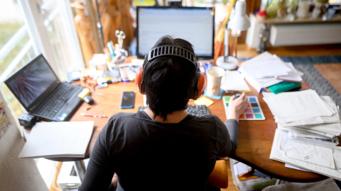 Una persona teletrabajando el 25 de marzo de 2020. 