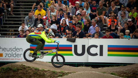 Alfredo Campo, durante el Campeonato Mundial de BMX en Bélgica, en julio de 2019.