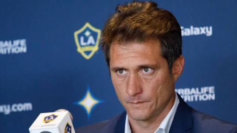 Guillermo Barros Schelotto, durante una rueda de prensa en Estados Unidos, en 2020.