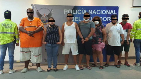 Integrantes de la banda que fue desarticulada en la cárcel de Guayaquil el 15 de agosto de 2020.