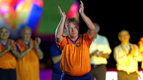 Fotografía de archivo del 10 de junio de 2017 del exjugador del FC Barcelona, el holandés Ronald Koeman, durante el partido de conmemoración del 25 aniversario de la consecución de la primera Copa de Europa del equipo blaugrana.