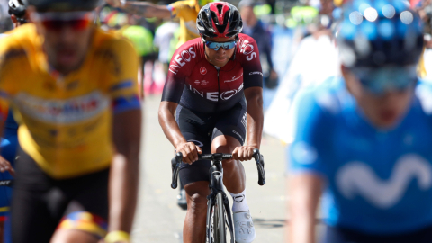 Jhonatan Narváez durante su participación en la tercera etapa del Tour de Valonia, el martes 18 de agosto de 2020.