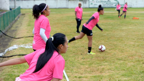 Las jugadoras del Quito FC en su entrenamiento del viernes 14 de agosto de 2020.