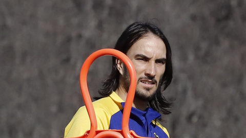 Pérez, en un entrenamiento con Boca, el 27 de agosto de 2020, en Buenos Aires.