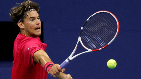 Dominic Thiem, durante el partido frente a Marin Cilic, por los cuartos de final del US Open, el sábado 5 de septiembre de 2020.