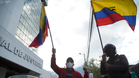 Manifestantes se concentraron en los exteriores de la Corte Nacional de Justicia, el 7 de septiembre de 2020.