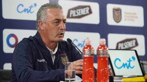 Alfaro, durante una rueda de prensa en la Casa de la Selección, el lunes 7 de septiembre de 2020.