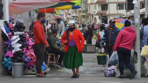 Imagen de los alrededores del mercado 9 de Octubre, en el Centro Histórico de Cuenca, el pasado 13 de agosto de 2020.