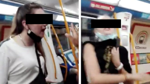 Imágenes de la agresión racista a una pareja de ecuatorianos en el Metro de Madrid, el 9 de septiembre de 2020