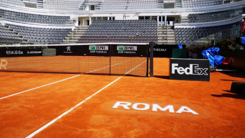 Imagen de la cancha de arcilla del Masters 1000 de Roma.