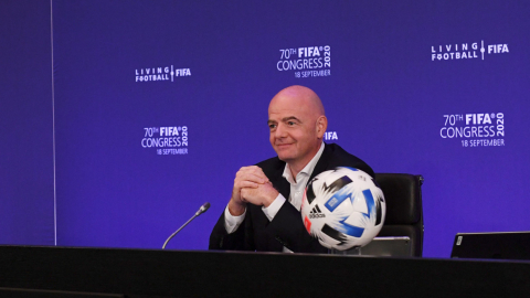 Gianni Infantino durante el Congreso de la FIFA, en Suiza, el viernes 18 de septiembre de 2020.