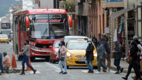 Movilidad en el centro de Cuenca el 14 de septiembre de 2020.